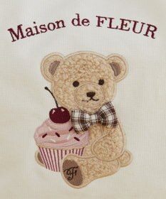 Maison de FLEUR ベア刺繍スクエアトートバッグ