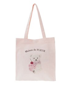 Maison de FLEUR ベア刺繍スクエアトートバッグ