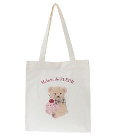 Maison de FLEUR ベア刺繍スクエアトートバッグ