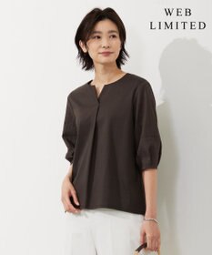 J.PRESS LADIES 【WEB限定カラーあり・接触冷感・UVケア】 スムースジャージー キーネック カットソー