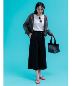 Te chichi 【遮熱】麻調ワイドクロップトパンツ
