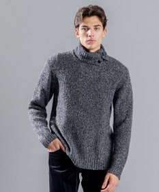 JOSEPH HOMME エクストラファインブークレ　タートルネックニット