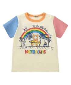 MIKI HOUSE HOT BISCUITS 【80-120cm】 サーフ柄 スラブ天竺 半袖Tシャツ