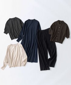 23区 S 【洗える/吊り干しOK】ヴィスコースストレッチ  バックデザイン ニットワンピース