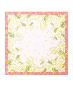 MOONBAT 【シルク100%】FURLA (フルラ) ミモザ シルクプリントスカーフ 65cm×65cm UV対策 手洗い可能