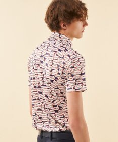 23区GOLF 【MEN】【吸水速乾/UVカット】YELL総柄プリントポロシャツ