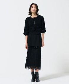 GRACE CONTINENTAL チュールフリルニットブルゾン