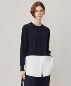 ICB L 【WEB&一部店舗限定カラーあり】クロスコンビ ニットプルオーバー