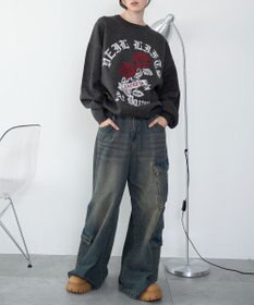 WEGO 【洗える】グラフィックニットBIGプルオーバー