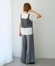 YECCA VECCA 【UVカット/接触冷感/洗える】ベルト付きイージーケアワイドパンツ