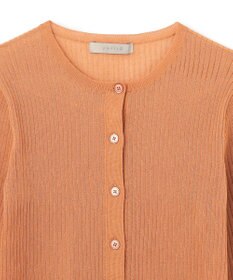 UNFILO シアーリブ ニットカーディガン