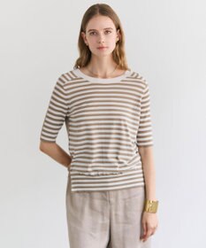 BEIGE， JULIE / コットンシルク 2WAY半袖ニット
