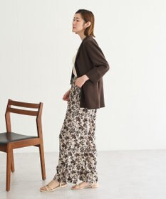 YECCA VECCA アートプリントスリットワイドパンツ