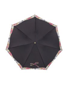 MOONBAT 【簡単開閉】ランバン オン ブルー (LANVIN en Bleu) リボン 花柄 折りたたみ傘 サテンプリント