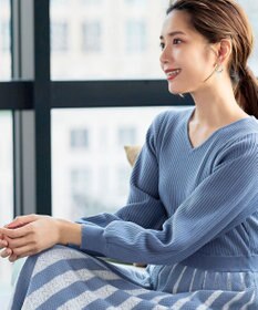 Tiaclasse 【洗える】レース編みニットフレアワンピース