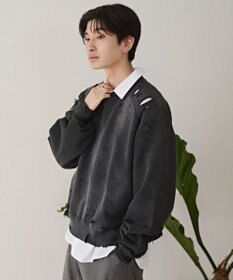 WEGO ショートダメージプルオーバー