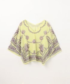 GRACE CONTINENTAL スカーフプリントポンチョトップ