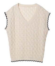 earth music&ecology クロッシェラインニットベスト