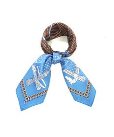 Marca ＜秋の新作＞【Marcaオリジナル】水玉&ベルト 小判 シルクツイル スカーフ