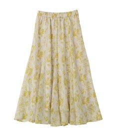 YECCA VECCA ボタニカル柄シアーロングスカート