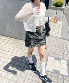 WEGO スパンコールメッシュニットカーデ