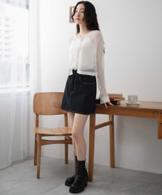 WEGO スパンコールメッシュニットカーデ