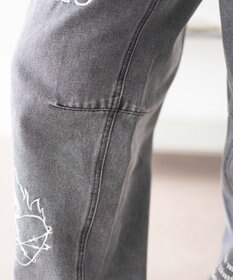 WEGO 刺繍ロゴバレルレッグパンツ