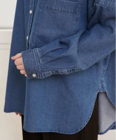 WEGO 【ANGIE VINTAGE】オーバーサイズ バンドカラー デニムシャツ