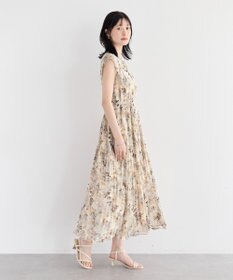 YECCA VECCA ぼかし柄プリーツワンピース