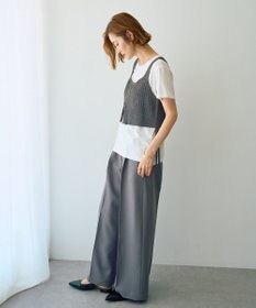 YECCA VECCA 【UVカット/接触冷感/洗える】ベルト付きイージーケアワイドパンツ
