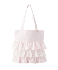 Maison de FLEUR サテンフロントフリルスクエアトートバッグ