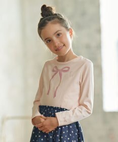 組曲 KIDS 【110-140cm】リボンアート Tシャツ