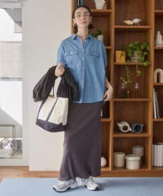 WEGO 【ANGIE VINTAGE】シアーデニムレギュラーカラーシャツ