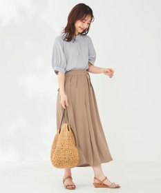 ANY SIS 【洗える】トロミワイドタック パンツ