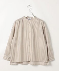 J.PRESS LADIES ストライプジャガード バンドカラー カットソー