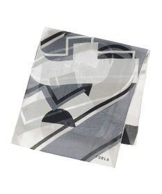 MOONBAT 【シルク100%】FURLA (フルラ) アーチロゴ 幾何学柄 シルクシフォンプリントスカーフ 150cm×35cm 手洗い可能