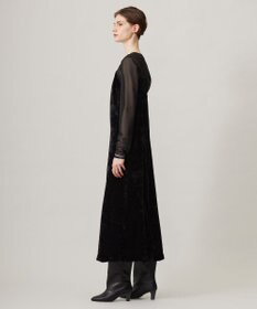 ICB L 【洗える】 シアーベルベット キャミソールワンピース