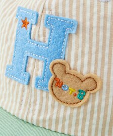 MIKI HOUSE HOT BISCUITS 【44-54cm】 ストライプ ロゴメッシュキャップ