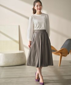 組曲 レザーライクライト タックギャザースカート