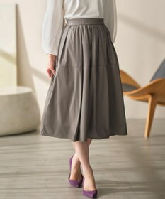 組曲 レザーライクライト タックギャザースカート