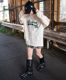 WEGO 裏起毛スタジアムロゴジップパーカー