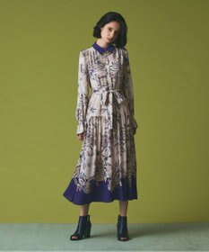 GRACE CONTINENTAL ボタニカルドレープワンピース