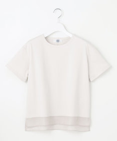 J.PRESS LADIES 【WEB限定カラーあり・洗える】コットンスムース シアーデザイン カットソー