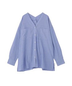 Green Parks 綿麻混Ｖネックオーバーサイズシャツ