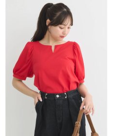 earth music&ecology パフスリーブキラリポイントプルオーバー