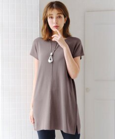 Tiaclasse 【洗える】フレンチスリーブニットチュニック
