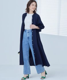 組曲 【WEB限定】クレープストレッチ シャツワンピース