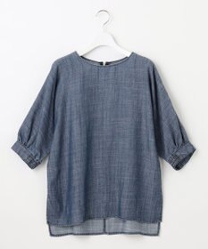 自由区 【洗える・XSサイズあり】テンセルリネンデニム  ブラウス