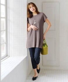 Tiaclasse 【洗える】フレンチスリーブニットチュニック