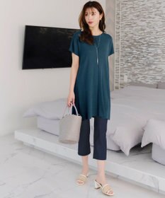 Tiaclasse 【洗える】フレンチスリーブニットチュニック